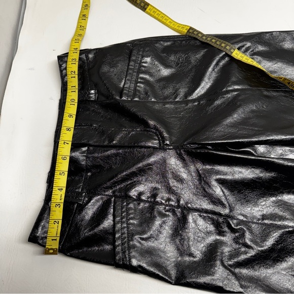Free people faux leather pants size 0 wide leg high rise - Picture 8 of 14